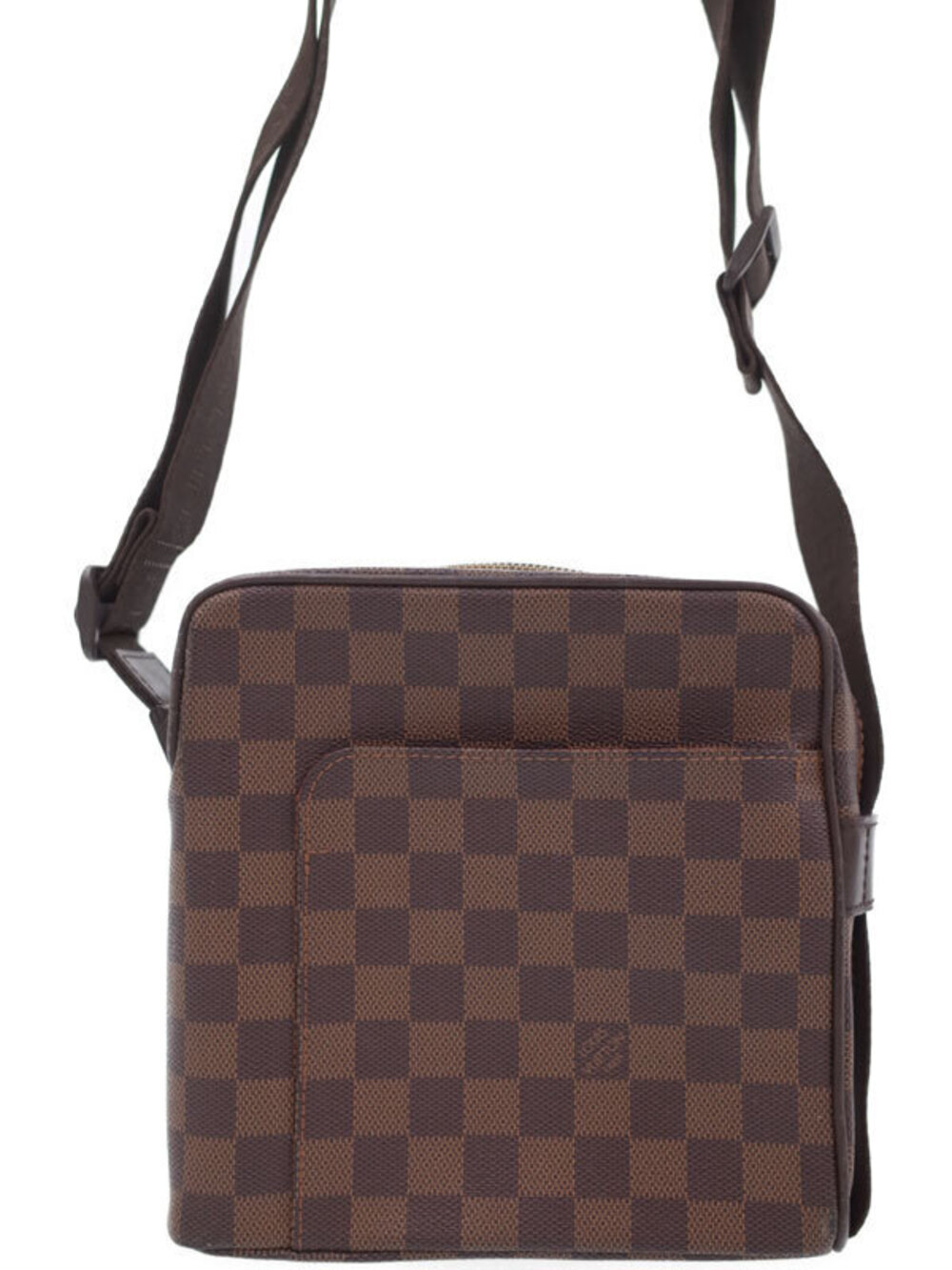 Louis Vuitton Damier Olaf Shoulder Bag Canvas Leather Brown